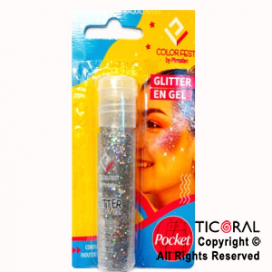 GLITTER EN GEL PELO ROSTRO CUERPO PLATA 854 X 20 GR x 1